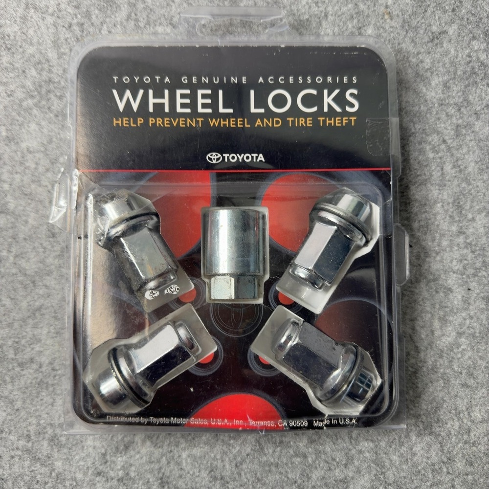 Toyota Genuine Accessories Wheel Locks Set of 4 with Key Chrome Anti Theft
